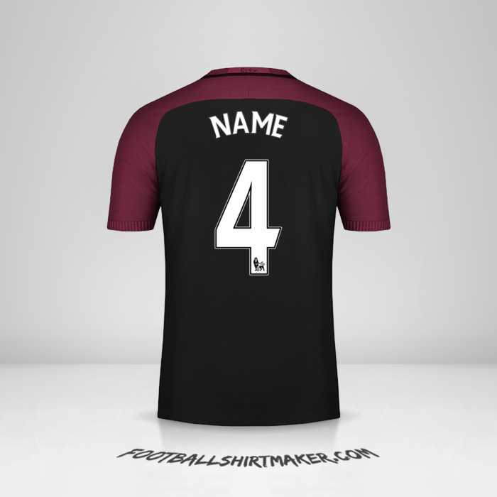 Trikot Manchester City 2016/17 Auswärts -  name - 4