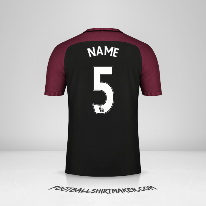 Trikot Manchester City 2016/17 Auswärts -  name - 5