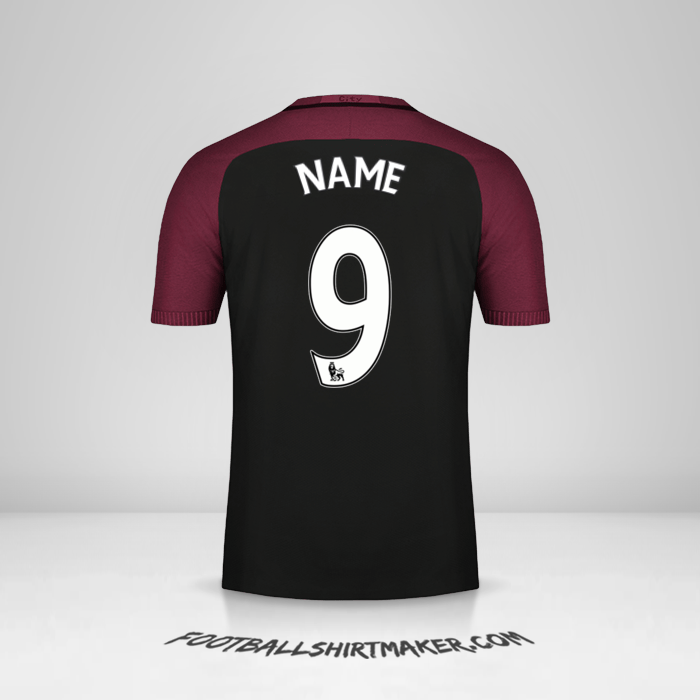 Trikot Manchester City 2016/17 Auswärts -  name - 9
