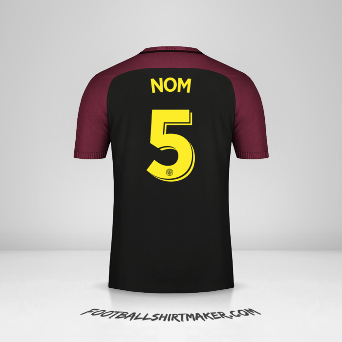 Maillot Manchester City Cup 2016/17 Extérieur -  nom - 5
