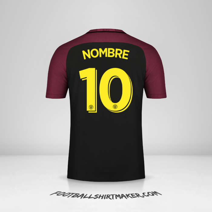 Jersey Manchester City Cup 2016/17 Visita -  nombre - 10