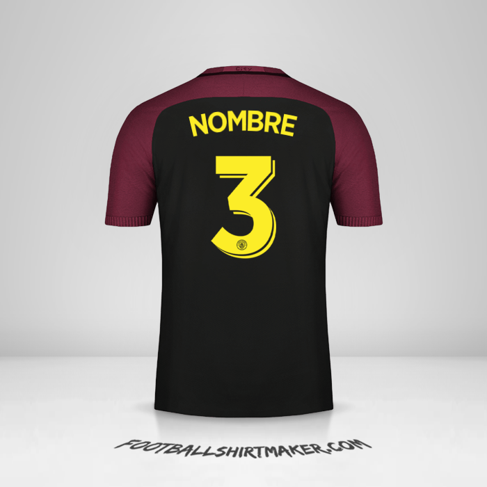 Jersey Manchester City Cup 2016/17 Visita -  nombre - 3