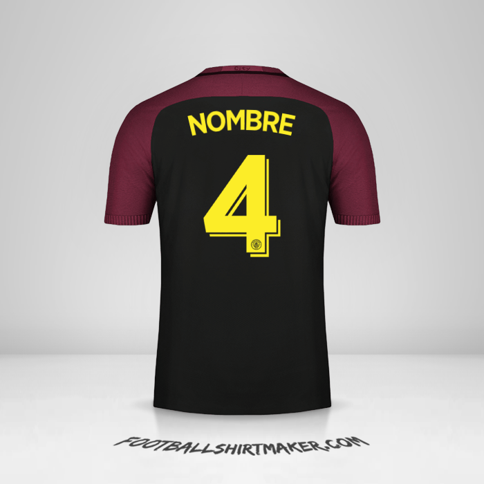 Jersey Manchester City Cup 2016/17 Visita -  nombre - 4