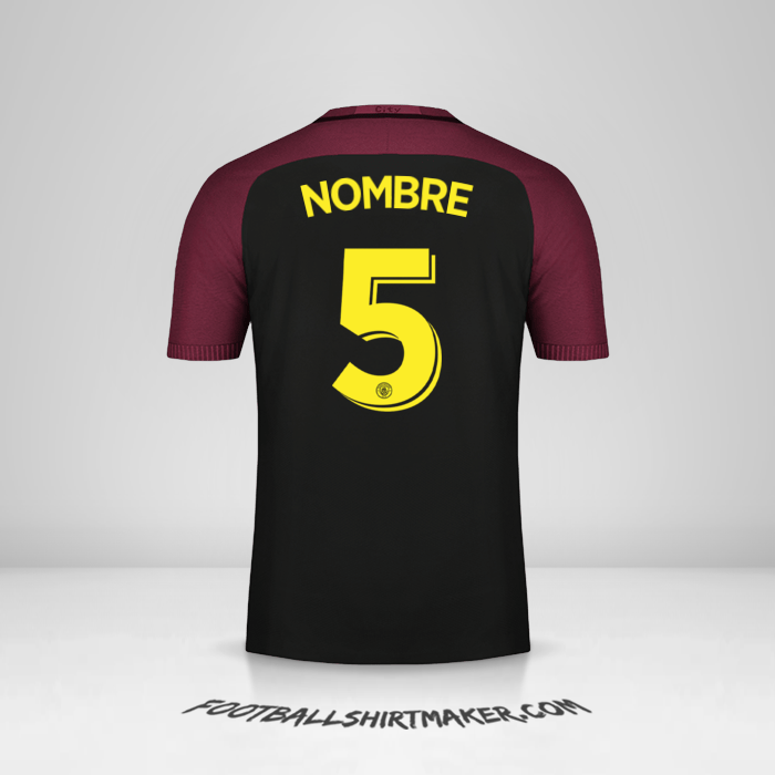 Jersey Manchester City Cup 2016/17 Visita -  nombre - 5