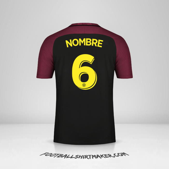Jersey Manchester City Cup 2016/17 Visita -  nombre - 6