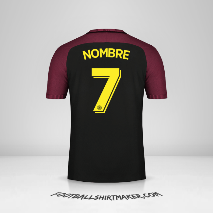 Jersey Manchester City Cup 2016/17 Visita -  nombre - 7