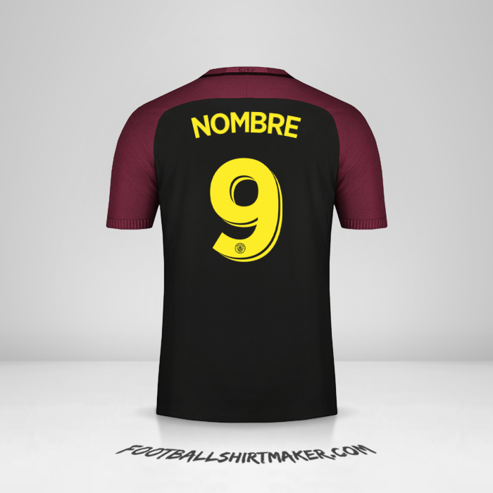 Jersey Manchester City Cup 2016/17 Visita -  nombre - 9