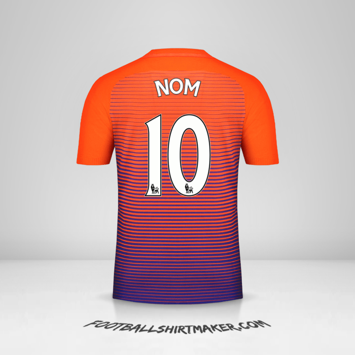 Maillot Manchester City 2016/17 Troisième -  nom - 10