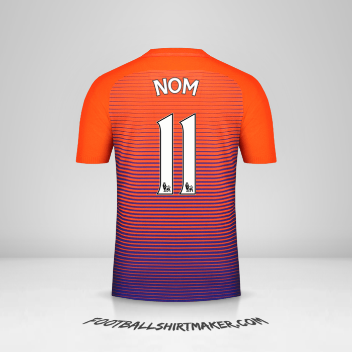 Maillot Manchester City 2016/17 Troisième -  nom - 11