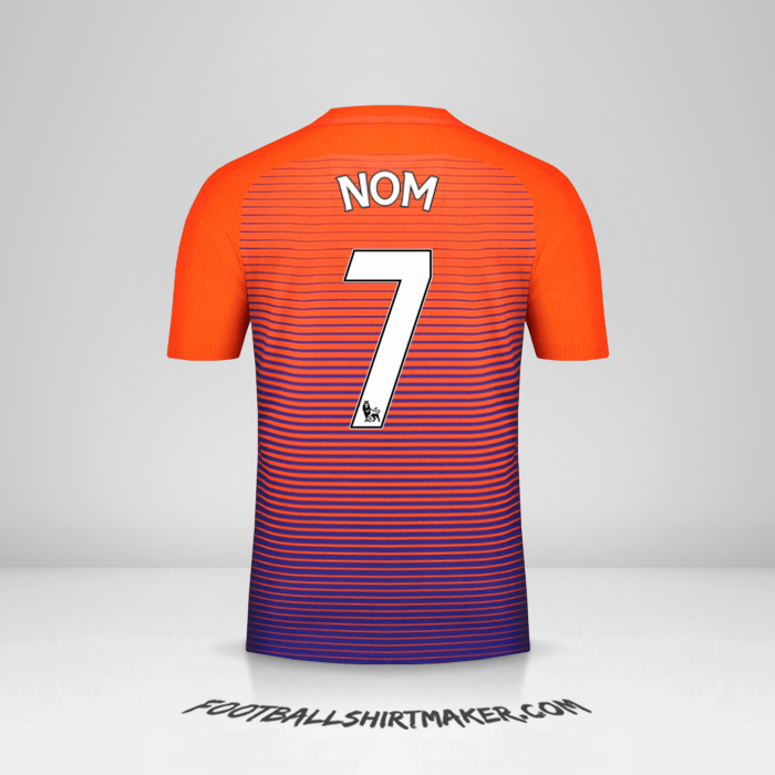 Maillot Manchester City 2016/17 Troisième -  nom - 7