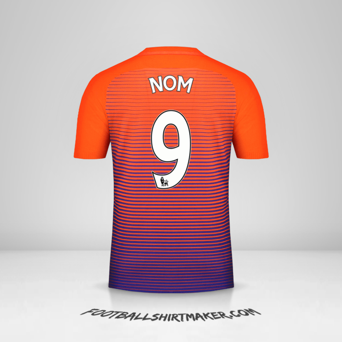 Maillot Manchester City 2016/17 Troisième -  nom - 9