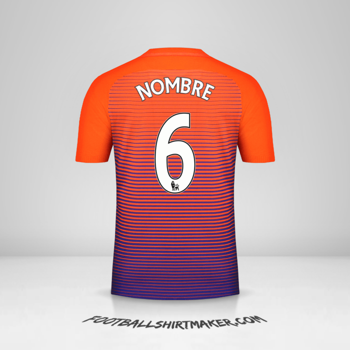 Jersey Manchester City 2016/17 Tercera -  nombre - 6