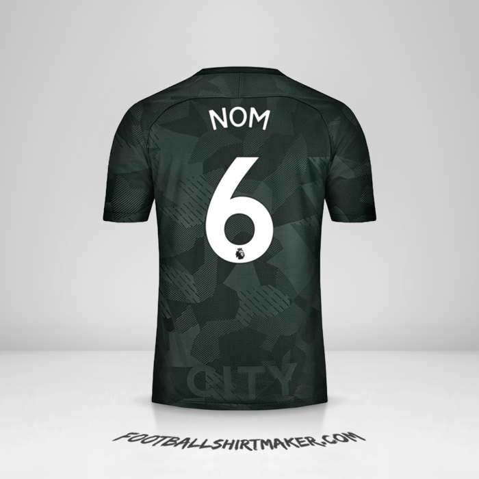 Maillot Manchester City 2017/18 Troisième -  nom - 6