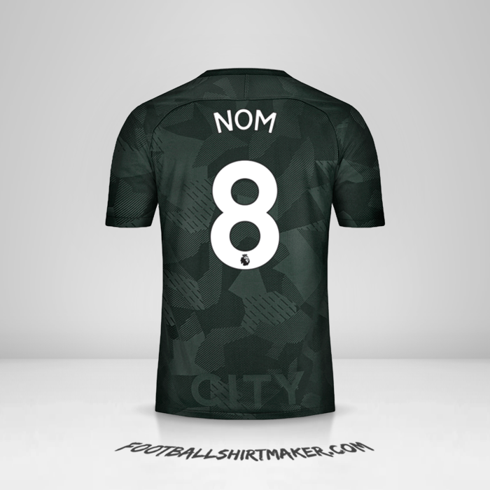Maillot Manchester City 2017/18 Troisième -  nom - 8