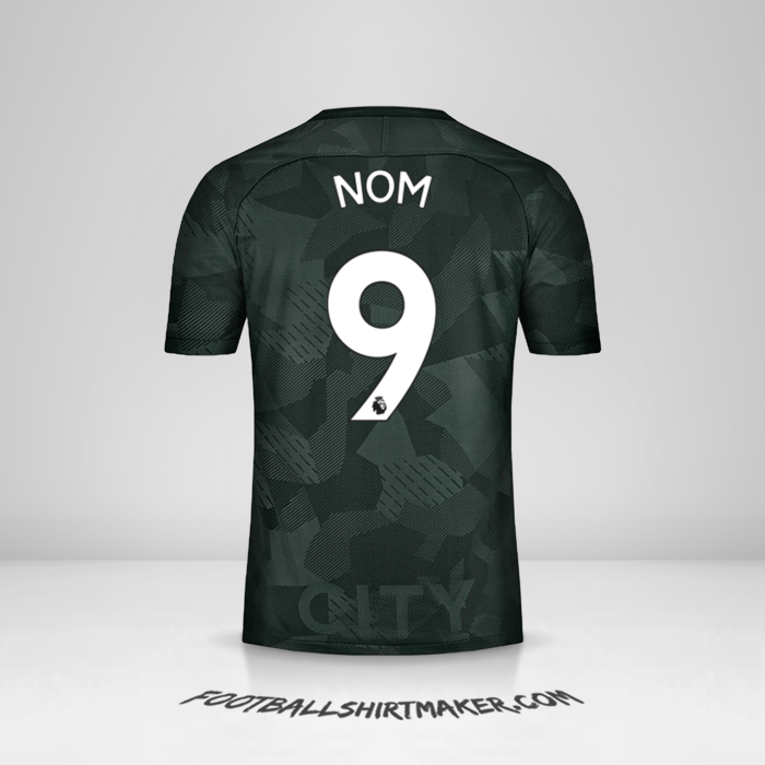 Maillot Manchester City 2017/18 Troisième -  nom - 9