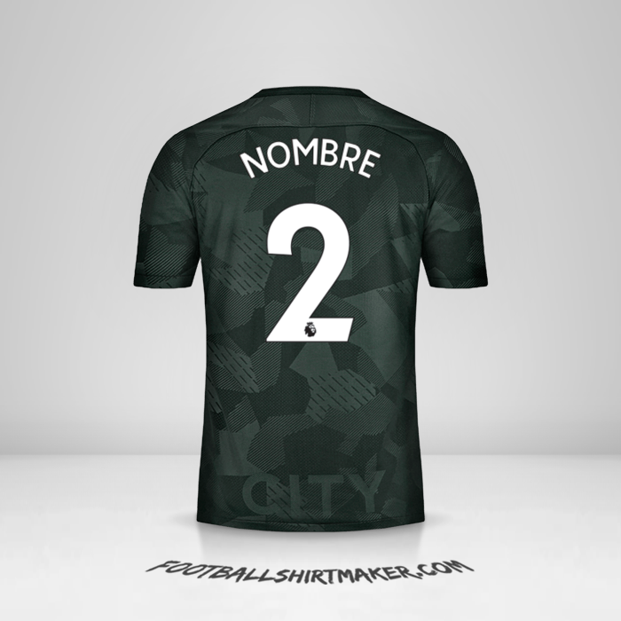 Jersey Manchester City 2017/18 Tercera -  nombre - 2
