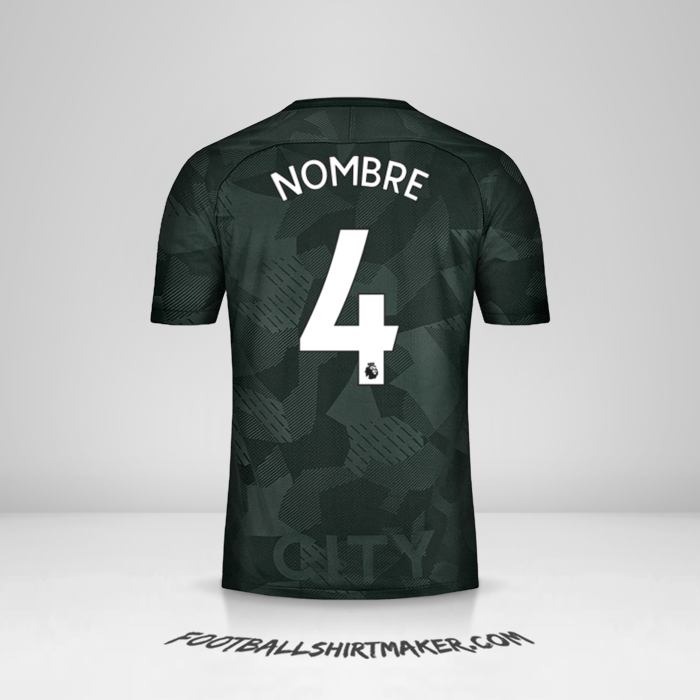 Jersey Manchester City 2017/18 Tercera -  nombre - 4