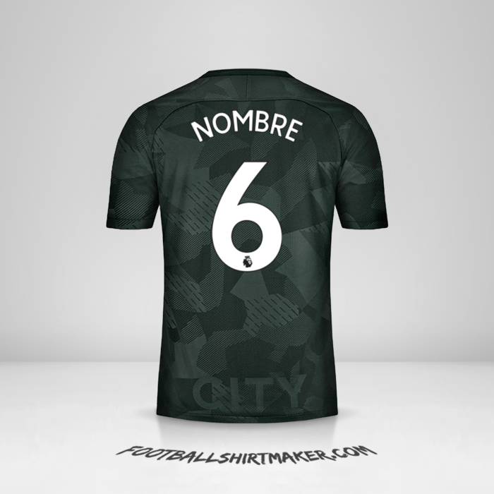 Jersey Manchester City 2017/18 Tercera -  nombre - 6