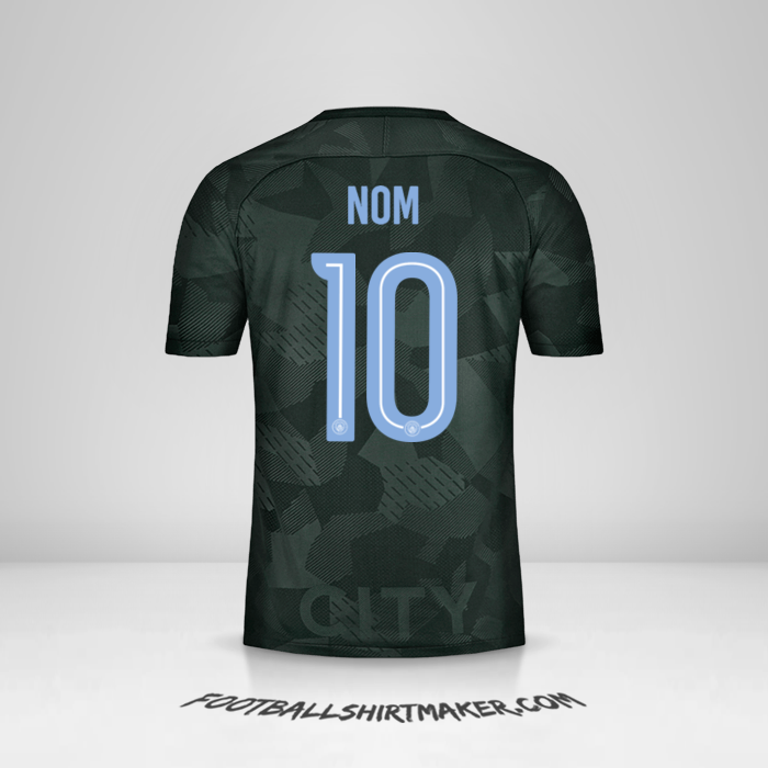 Maillot Manchester City Cup 2017/18 Troisième -  nom - 10