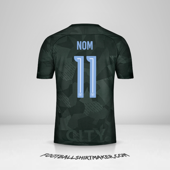 Maillot Manchester City Cup 2017/18 Troisième -  nom - 11