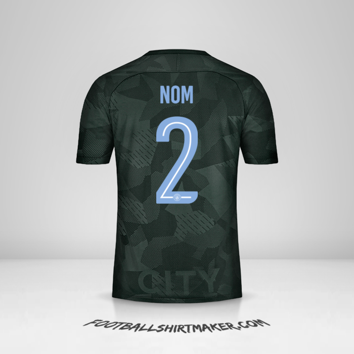 Maillot Manchester City Cup 2017/18 Troisième -  nom - 2