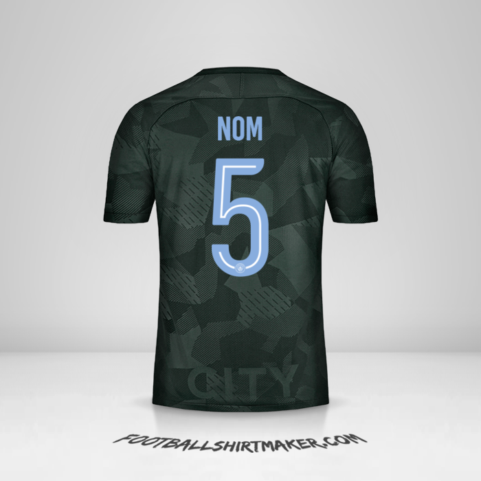 Maillot Manchester City Cup 2017/18 Troisième -  nom - 5