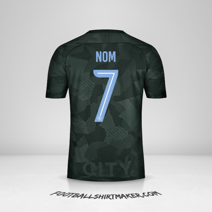 Maillot Manchester City Cup 2017/18 Troisième -  nom - 7