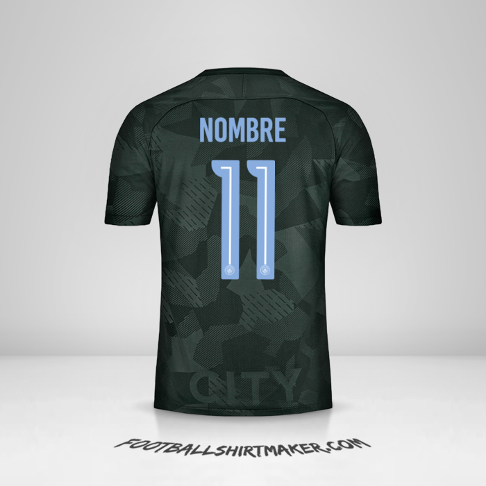 Jersey Manchester City Cup 2017/18 Tercera -  nombre - 11
