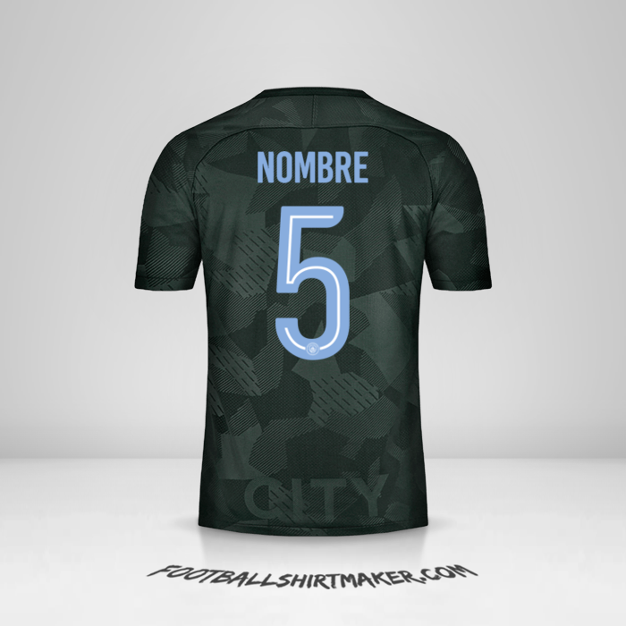 Jersey Manchester City Cup 2017/18 Tercera -  nombre - 5