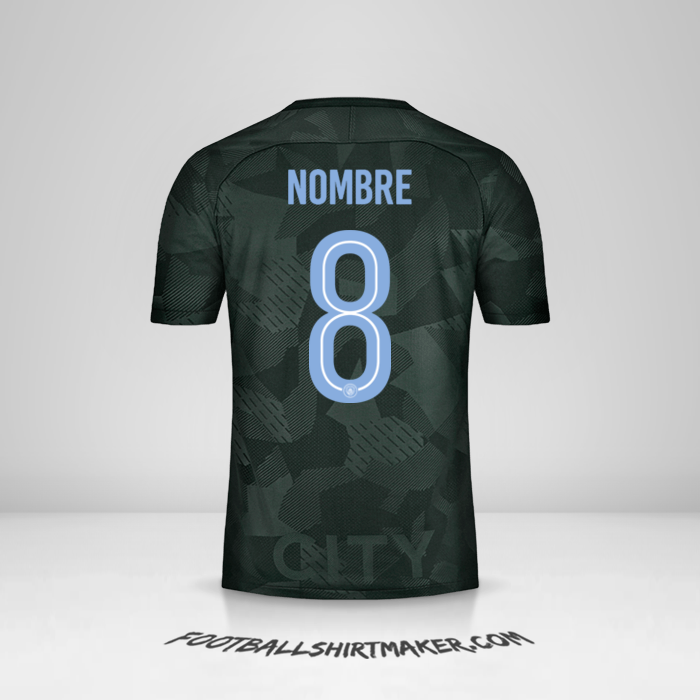Jersey Manchester City Cup 2017/18 Tercera -  nombre - 8