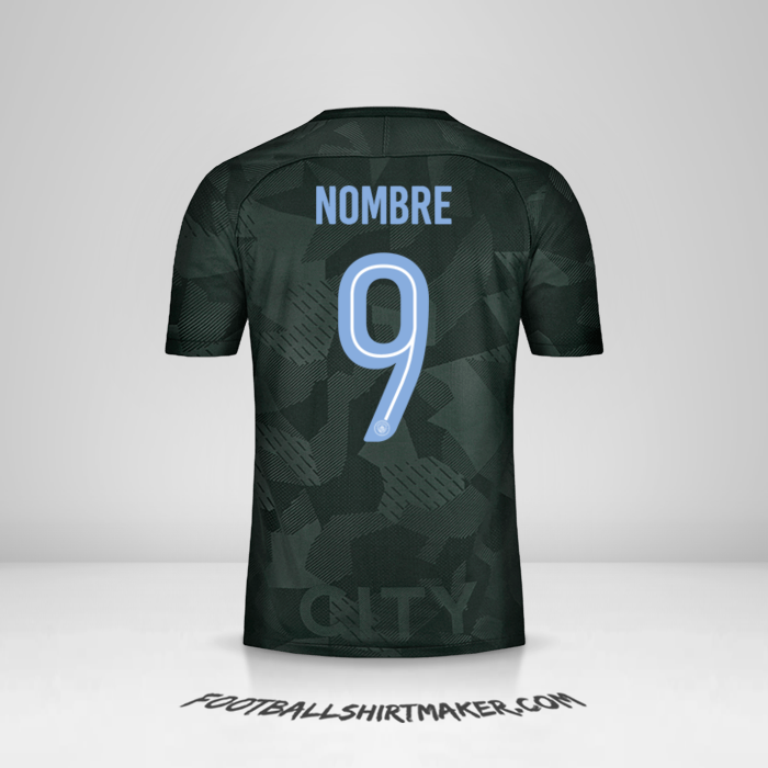 Jersey Manchester City Cup 2017/18 Tercera -  nombre - 9