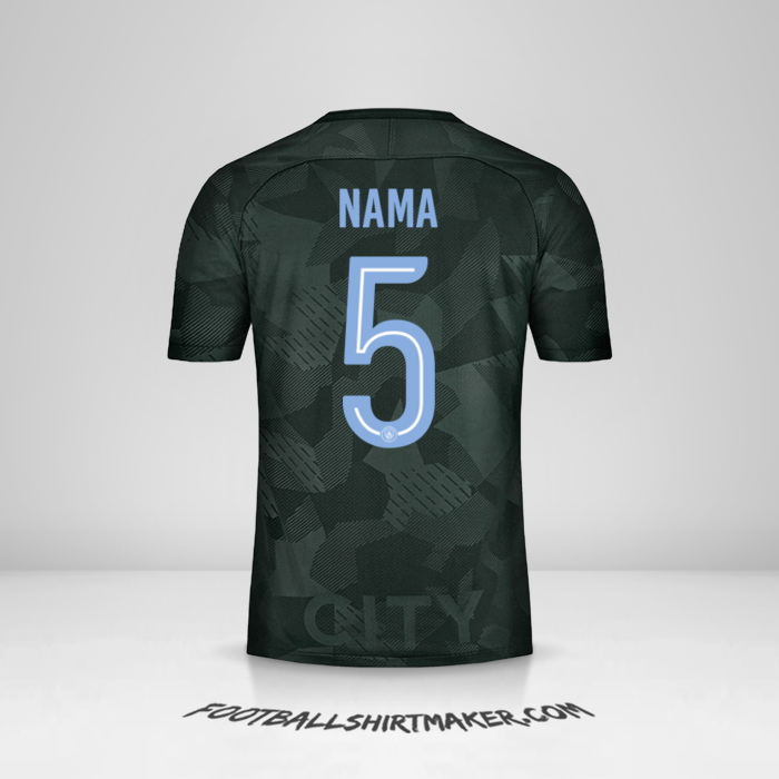 Jersey Manchester City Cup 2017/18 Ketiga -  nama - 5