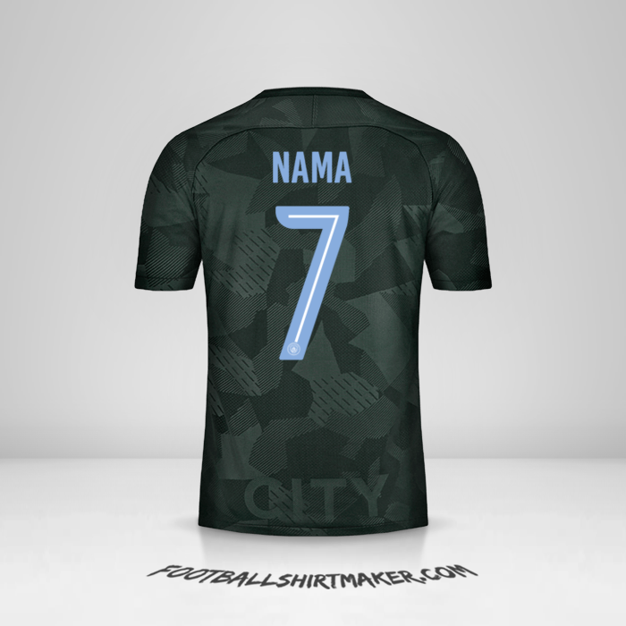 Jersey Manchester City Cup 2017/18 Ketiga -  nama - 7
