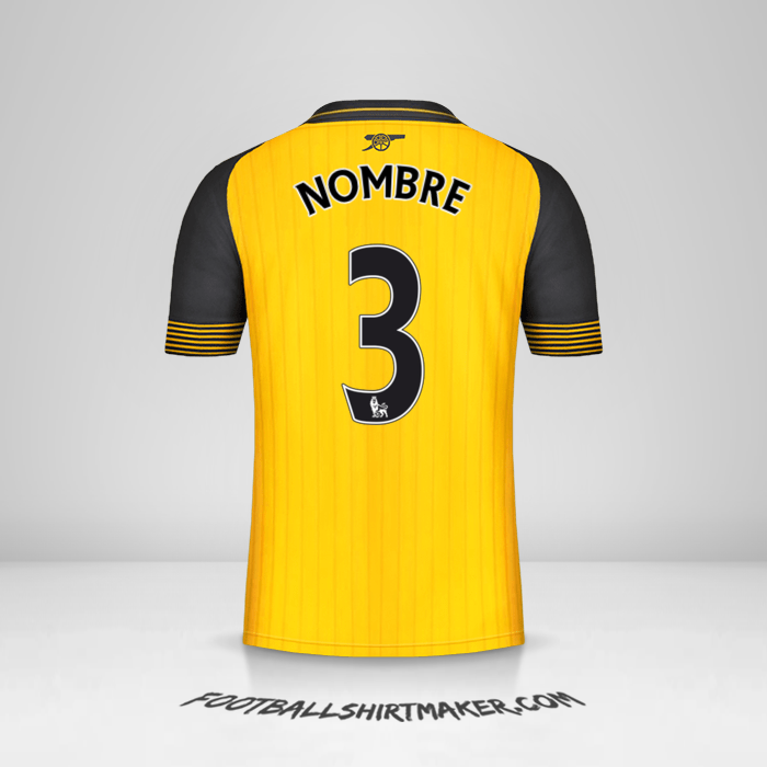 Jersey Arsenal 2016/17 Visita -  nombre - 3
