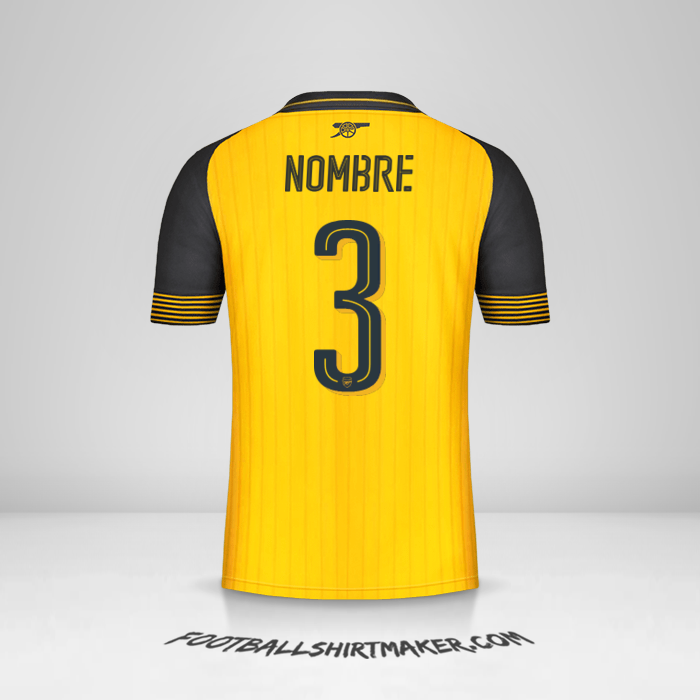 Camiseta Arsenal Cup 2016/17 Visita -  nombre - 3