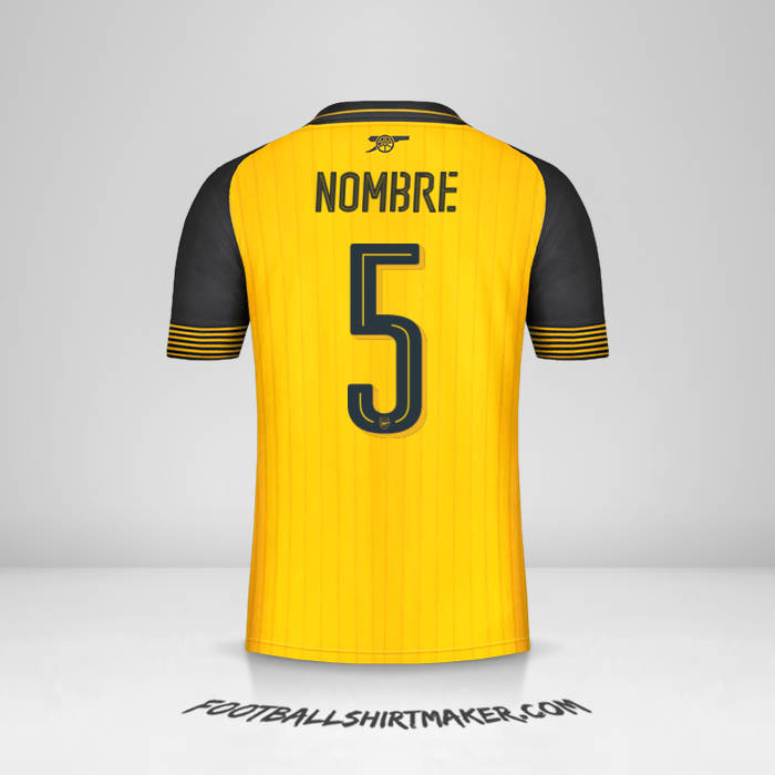 Camiseta Arsenal Cup 2016/17 Visita -  nombre - 5