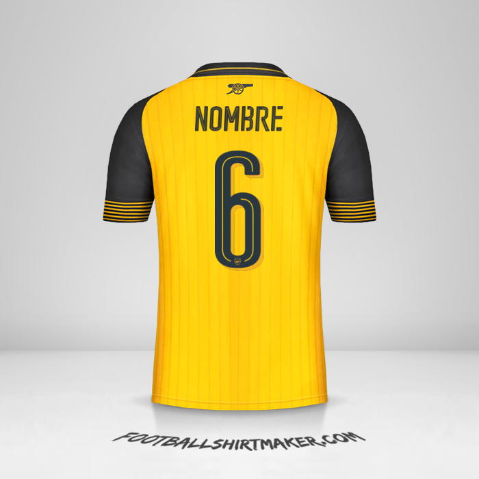 Jersey Arsenal Cup 2016/17 Visita -  nombre - 6