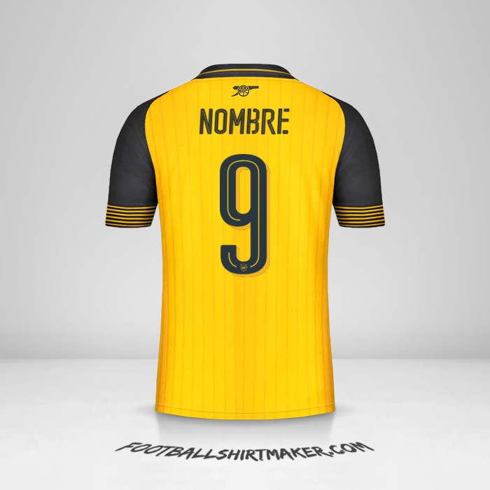 Jersey Arsenal Cup 2016/17 Visita -  nombre - 9