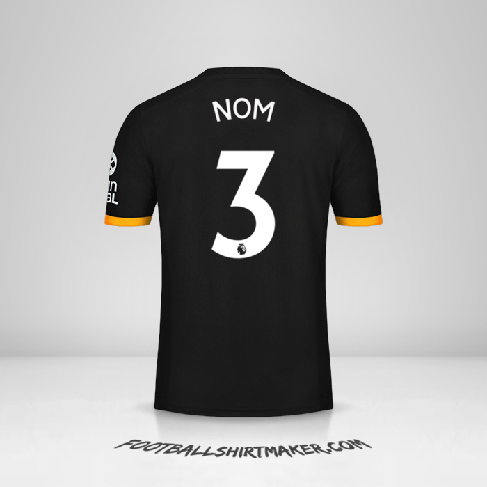 Maillot Wolverhampton Wanderers 2019/20 Extérieur -  nom - 3