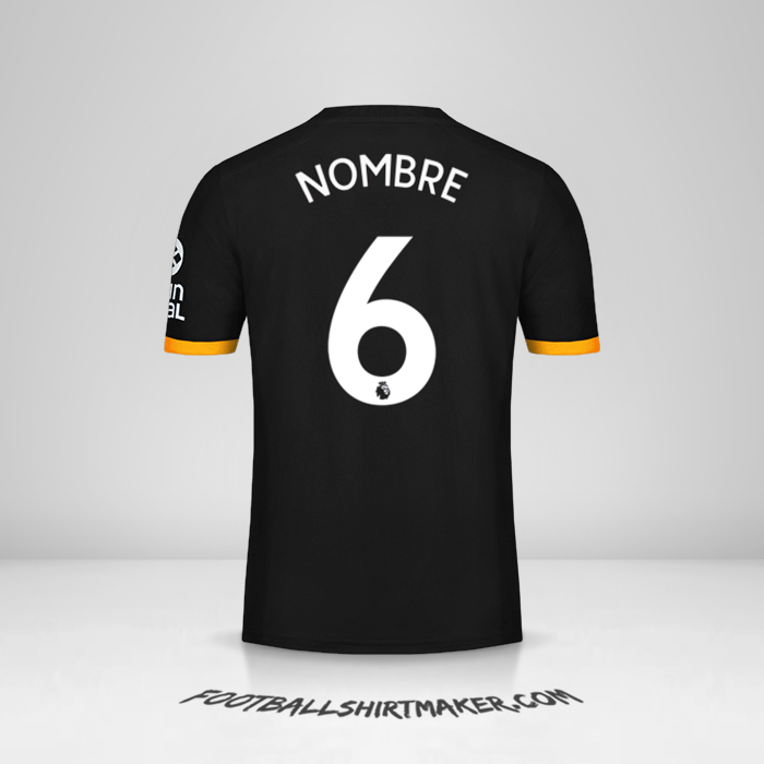 Jersey Wolverhampton Wanderers 2019/20 Visita -  nombre - 6