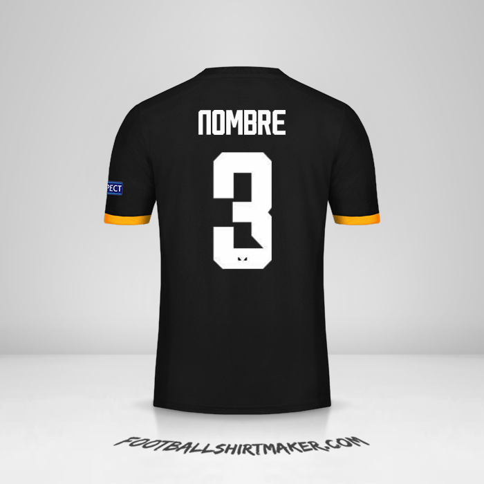 Jersey Wolverhampton Wanderers Cup 2019/20 Visita -  nombre - 3