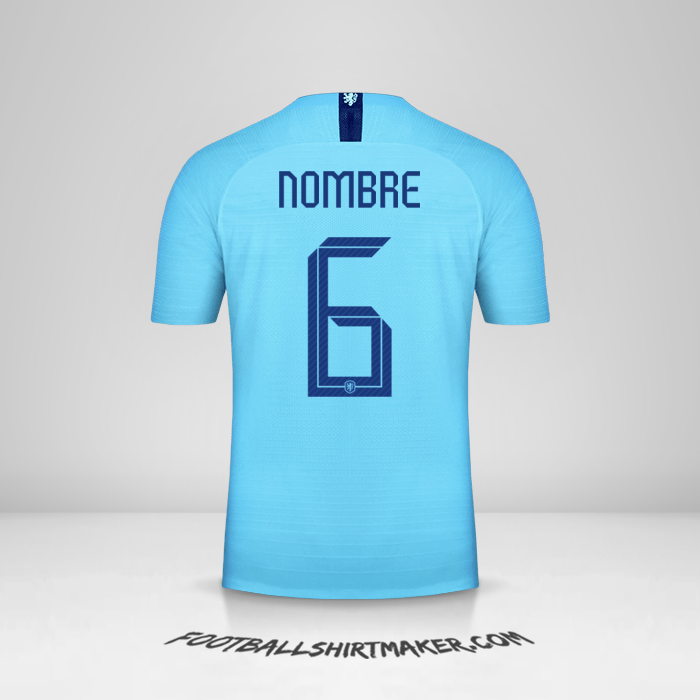 Camiseta Paises Bajos 2018/19 Visita -  nombre - 6