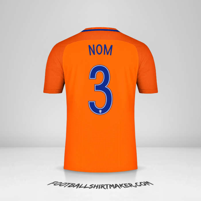 Maillot Pays-Bas 2016 -  nom - 3