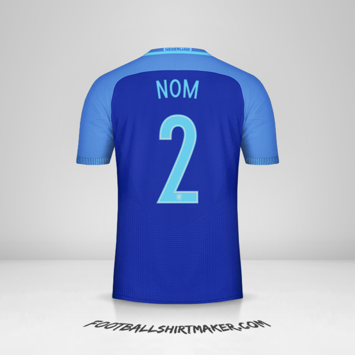 Maillot Pays-Bas 2016 Extérieur -  nom - 2