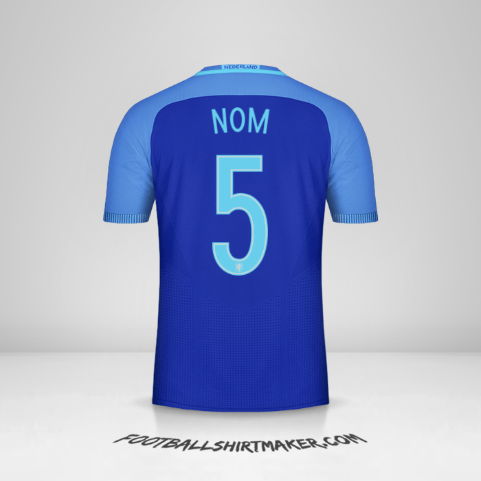 Maillot Pays-Bas 2016 Extérieur -  nom - 5