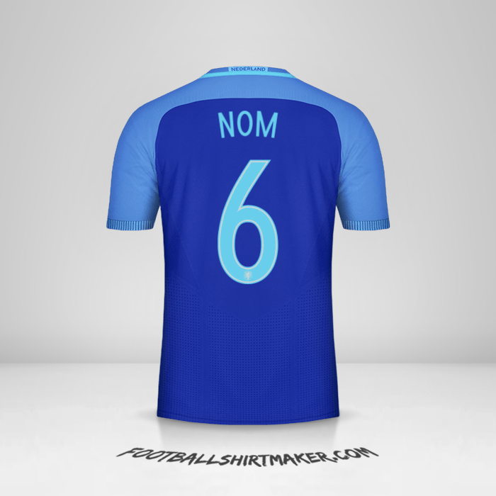 Maillot Pays-Bas 2016 Extérieur -  nom - 6
