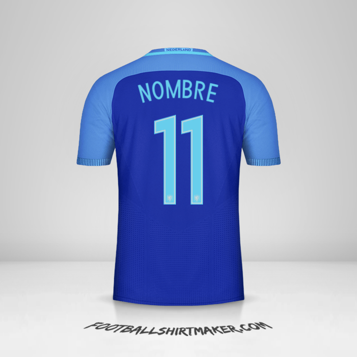 Camiseta Paises Bajos 2016 Visita -  nombre - 11