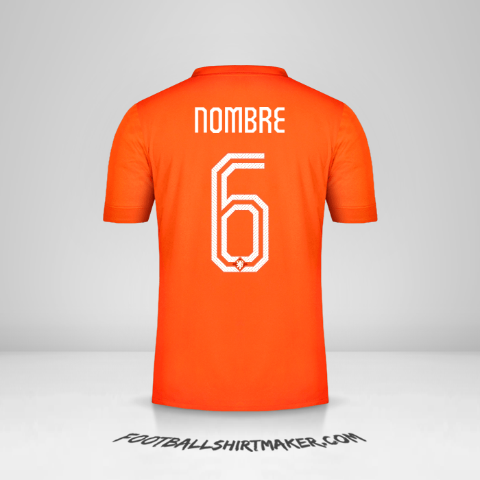 Camiseta Paises Bajos 2014/15 -  nombre - 6