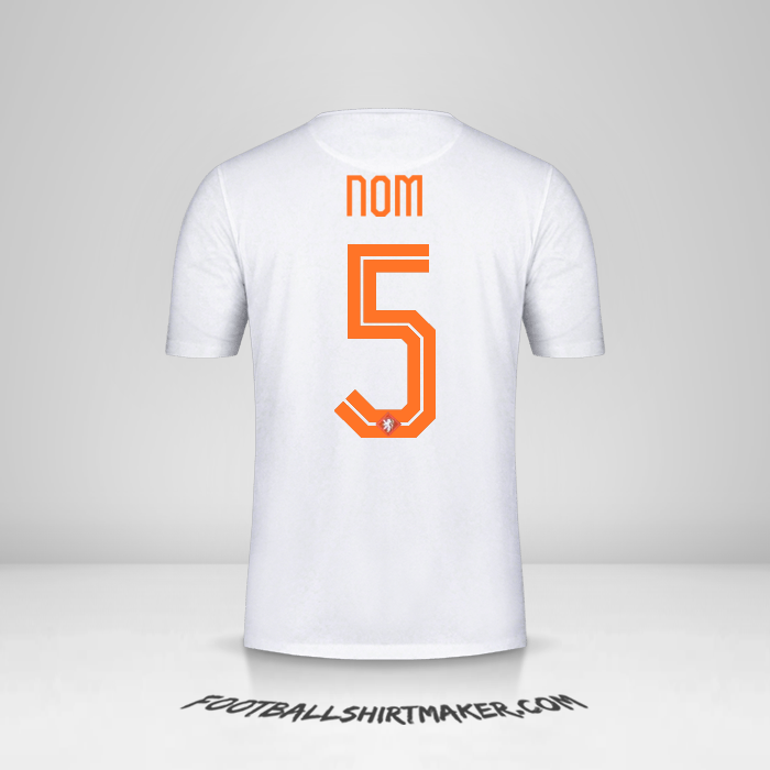 Maillot Pays-Bas 2015 Extérieur -  nom - 5