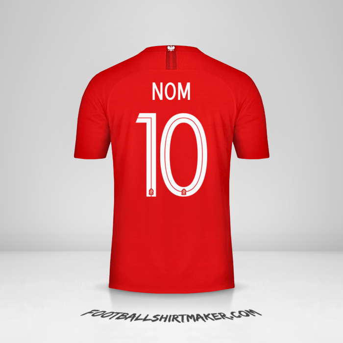 Maillot Pologne 2018 Extérieur -  nom - 10